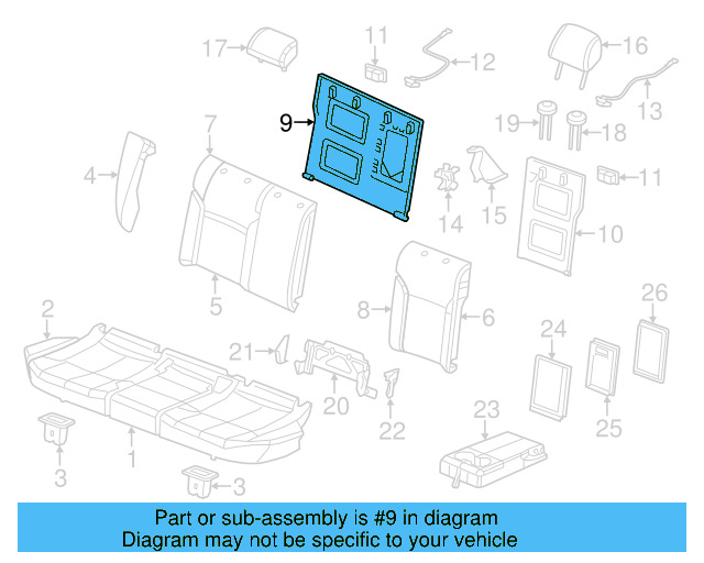 Seat Back Frame 5C6-885-504-H - View 5