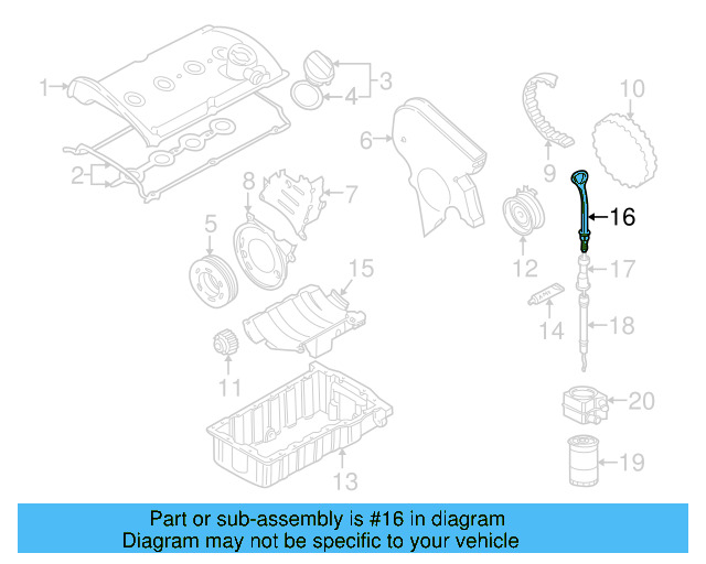 Engine Oil Dipstick 06A-115-611-Q - View 5