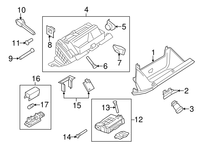 Glove Box Frame Bumper 3C0-857-145 - View 9