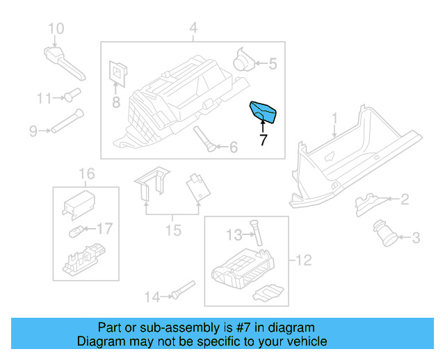 Glove Box Frame Lock Plate 3C1-858-544-9B9 - View 7