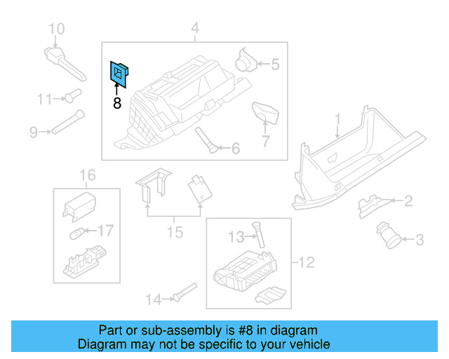 Glove Box Frame Lock Plate 3C1-858-543-9B9 - View 8