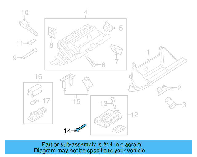 Glove Box Door Hinge Pin 3C0-857-169