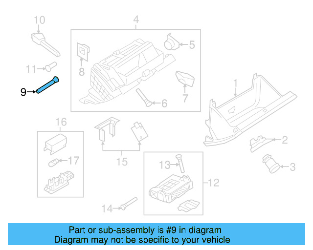 Glove Box Door Hinge Pin 3C0-857-169 - View 7