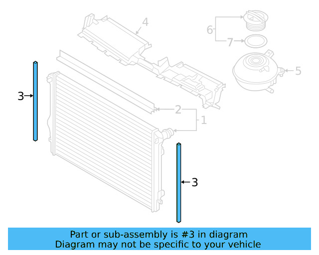 Radiator Side Seal 5Q0-121-331-D - View 8