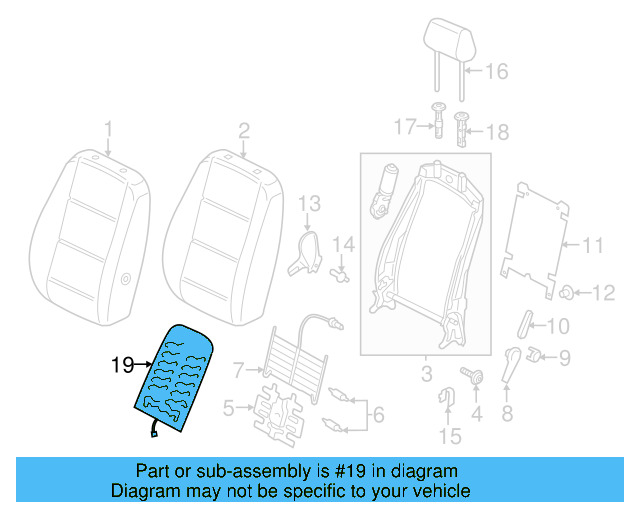 Seat Back Heater 561-963-558-E - View 3