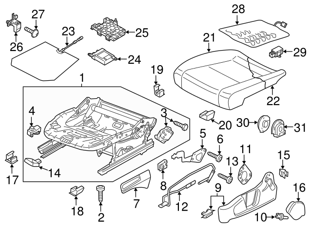 Adjust Handle Retainer Clip 1K0-881-449 - View 31