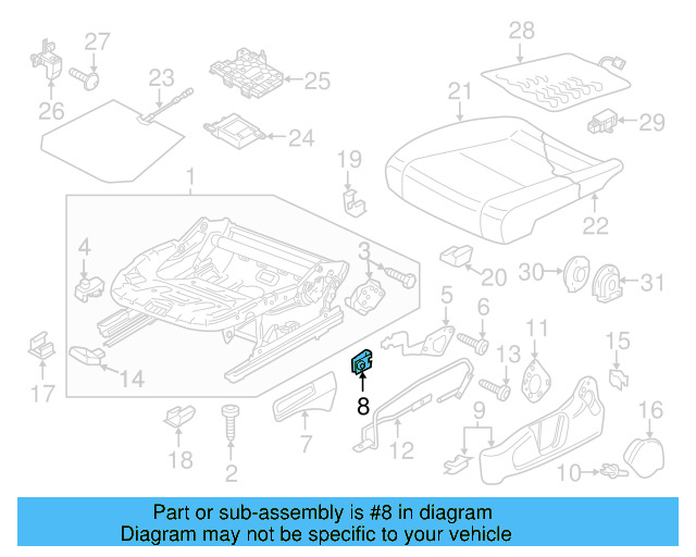 Adjust Handle Retainer Clip 1K0-881-449 - View 38