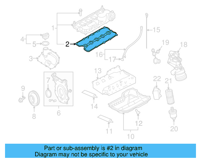 Engine Valve Cover Gasket 07K-103-483-B - View 10