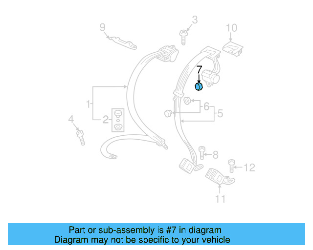 Center Seat Belt Nut N-989-909-02 - View 7