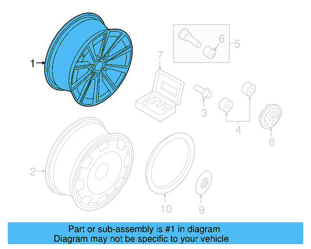 Wheel, Alloy 5C0-601-025-Q-8Z8 - View 2