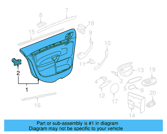 Door Trim Panel 1K5867212CDUDW - View 3
