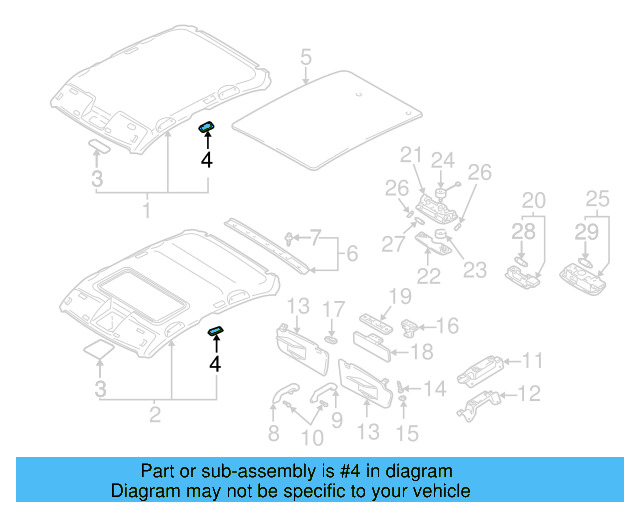 Headliner Reinforcement 3B0-867-600 - View 4