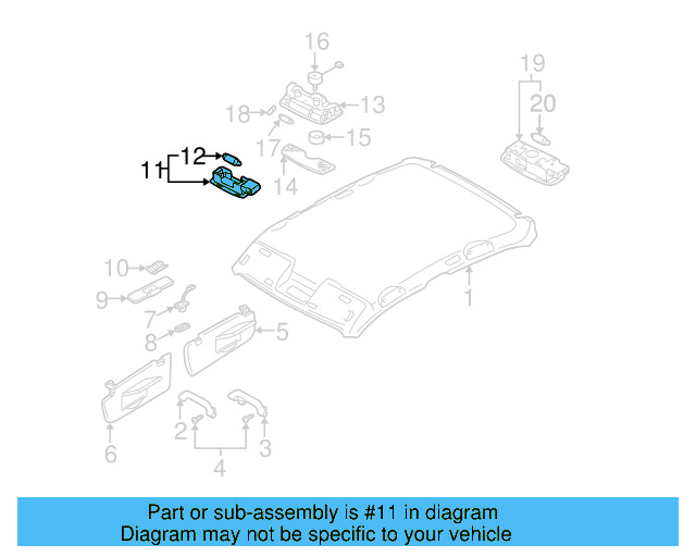 Visor Lamp 3B0-947-109-Y20