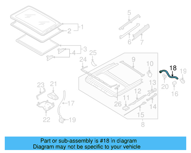 Sunroof Drain Hose Clip 3B7-877-237 - View 6