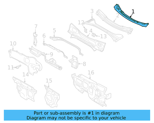 Cowl Top Panel 561-802-163 - View 3