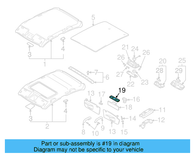Interior Lamp 3B0-947-291-B-95T - View 18