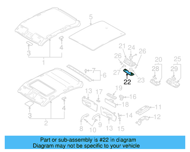 Interior Lamp 3B0-947-291-B-95T - View 37