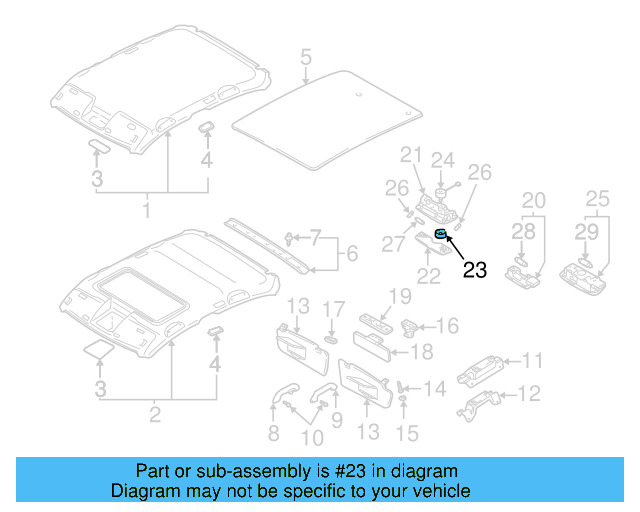 Sunroof Switch 1J0-959-613-E-Y20 - View 5
