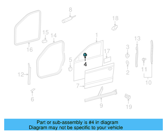 Door Frame Assembly Plug N-906-612-01 - View 16
