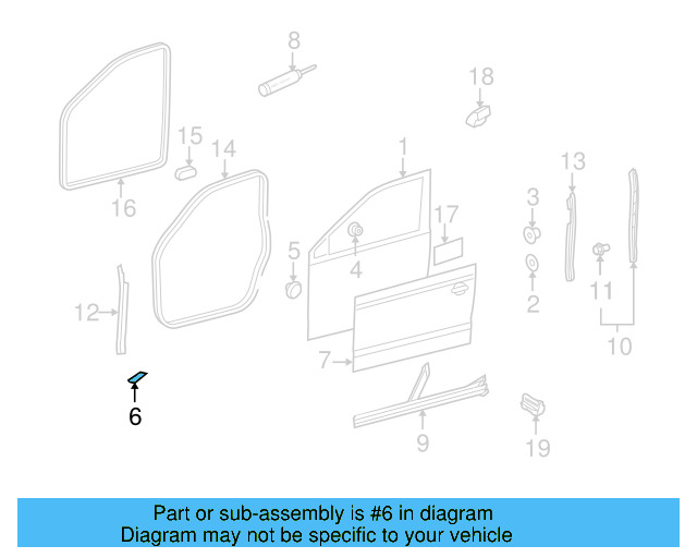 Door Shell Grommet 1K3-837-707-A - View 14