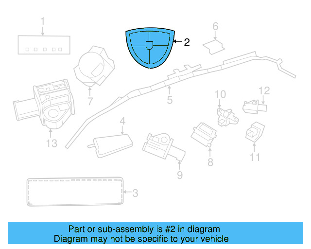 Driver Inflator Module 7B0-880-201-C-DX9 - View 3