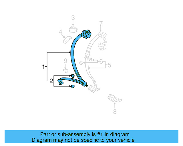Lap & Shoulder Belt 3C5-857-805-H-UHQ - View 2