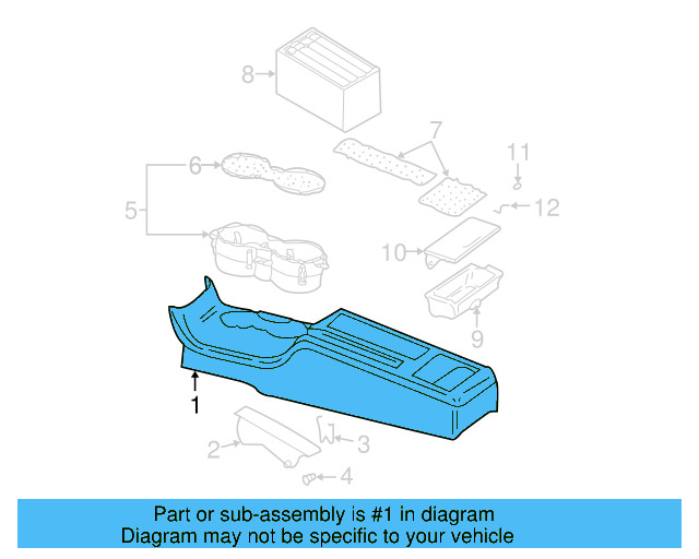 Center Console 3B1-863-323-A-7DE - View 4