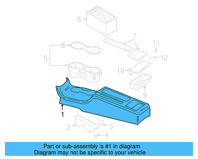 Center Console 3B1-863-323-A-7DE - View 3