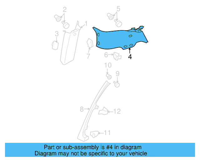 Rear Pillar Trim 3C9-867-246-D-3U5 - View 3