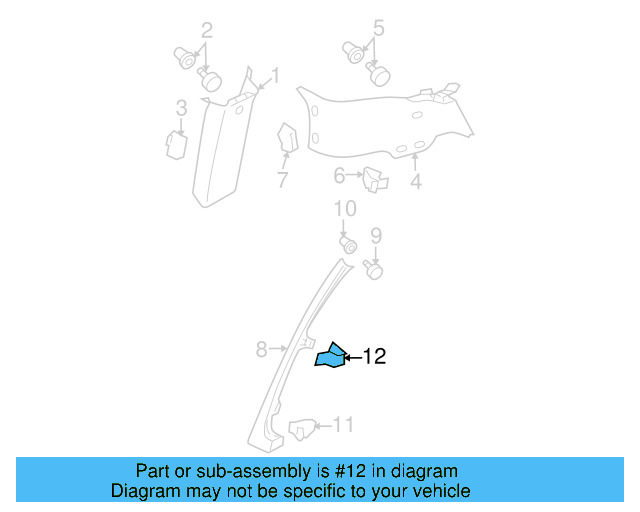 Lower Quarter Trim Upper Retainer 3B0-867-200 - View 18