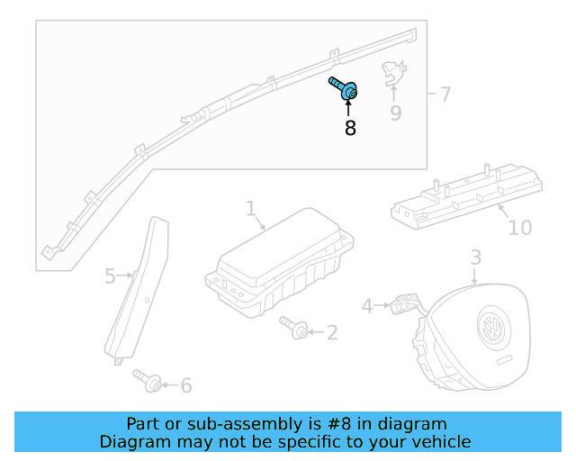 Head Air Bag Bolt N-107-760-01 - View 9