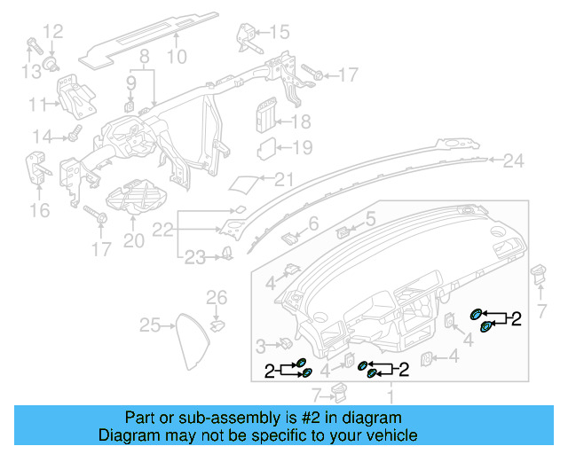 Upper Column Cover Clip 561-867-190 - View 11