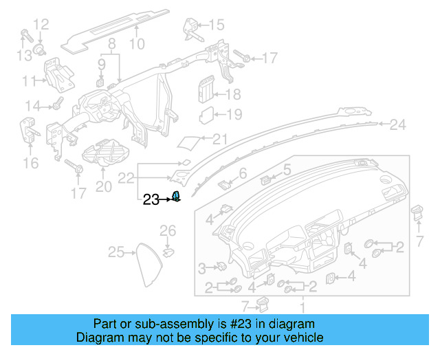 Upper Column Cover Clip 561-867-190 - View 8