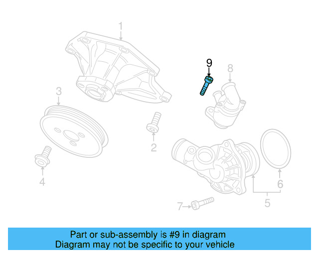 Thermostat Housing Bolt N-101-961-05 - View 5