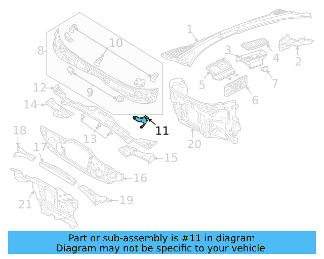 Cowl Panel Holder 11A-805-328 - View 5