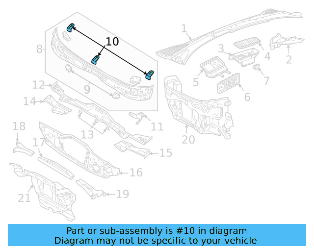 Cowl Panel Retainer Bracket 11A-805-217 - View 3
