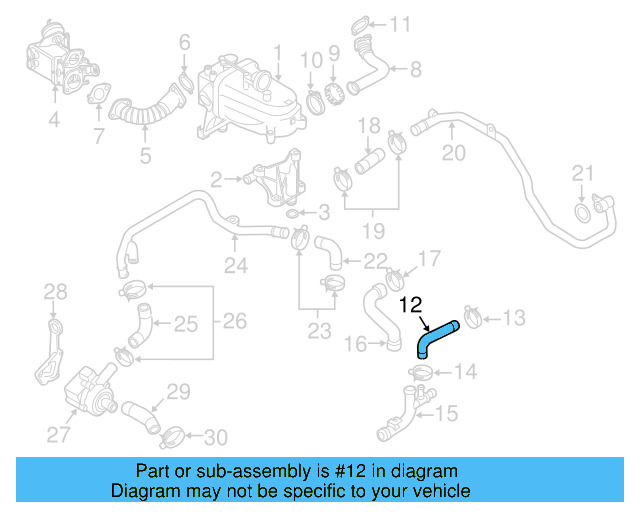 Water Pipe 059-121-064-E - View 3