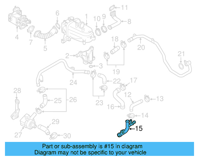 Water Pipe 059-121-163-F - View 2
