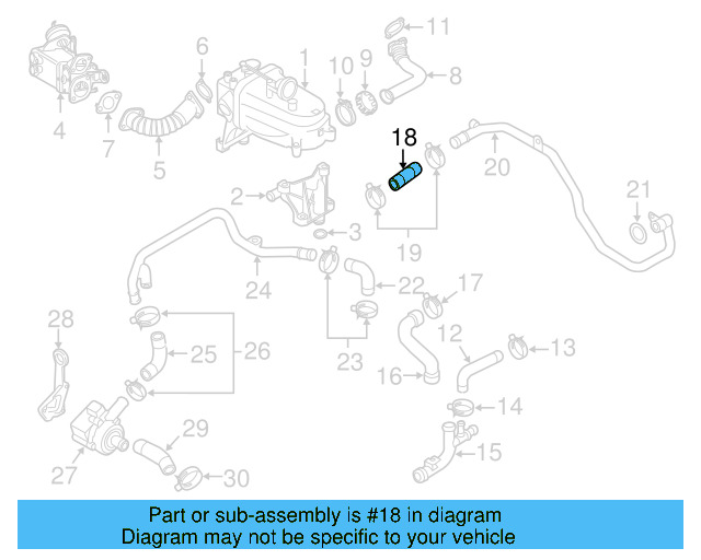 Engine Coolant Hose 059-121-057-H - View 4