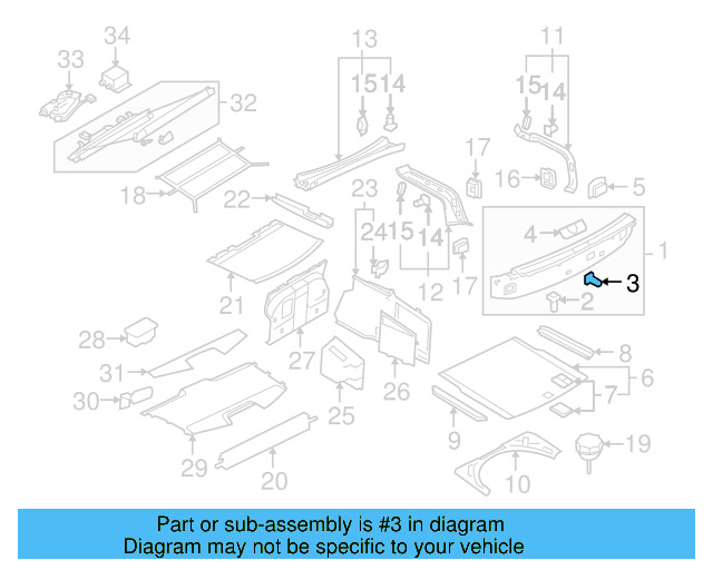Windshield Pillar Trim Clip 4A0-867-276 - View 68