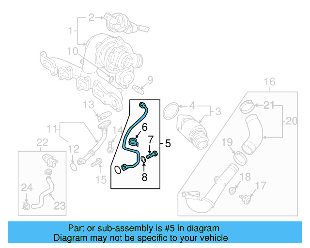 Oil Outlet Tube 04L-145-736-H - View 14
