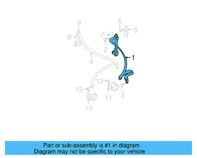 Seat Belt Lap And Shoulder Belt 1J5-857-806-C-HCP
