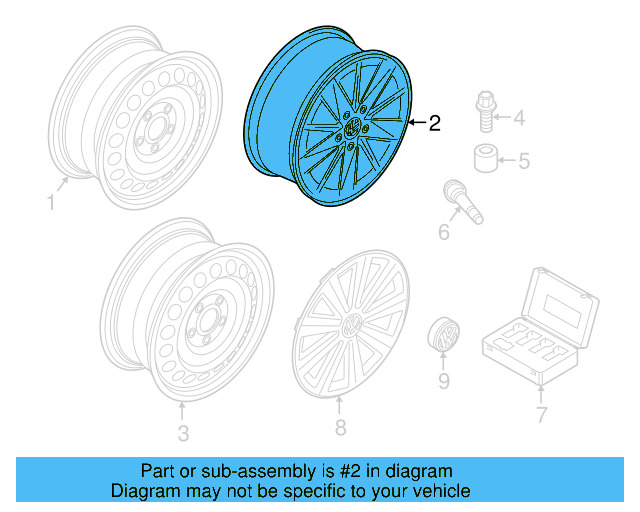 Wheel, Alloy 5G0-601-025-BA-8Z8 - View 18