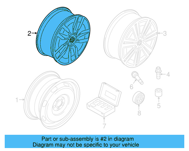 Wheel, Alloy 5G0-601-025-L-8Z8 - View 28