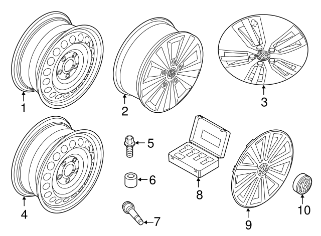 Wheel, Alloy 5G0-601-025-BB-8Z8 - View 11
