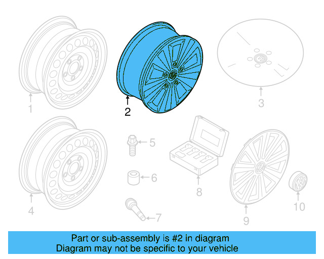 Wheel, Alloy 5G0-601-025-BB-8Z8 - View 8