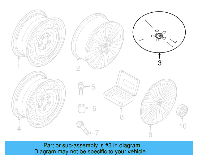 Wheel, Alloy 5G0-601-025-BB-8Z8