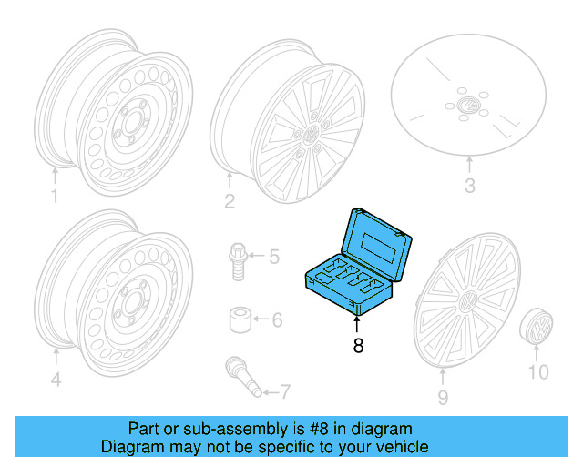 Lockable Wheel Bolt Set 1K0-698-137-A - View 59