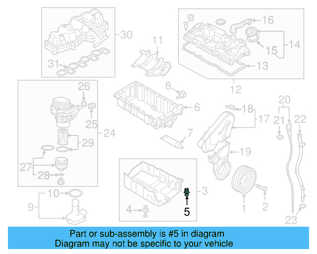 Lower Cover Retainer Clip 03L-103-728
