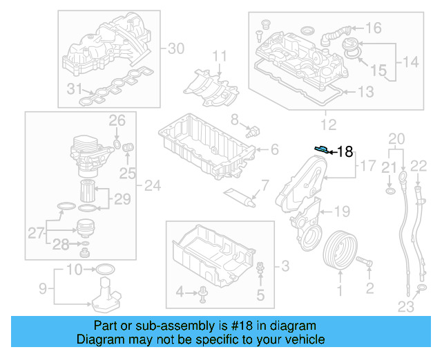 Upper Timing Cover Clip 04L-131-213-C - View 11